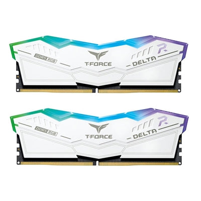 Team T-Force Delta RGB FF3D532G6400HC40BDC01 32GB 6400MHz DDR5 System Memory, 2 x 16GB, White, CL40-40-40-84 1.35V Team T-Force Delta RGB FF3D532G6400HC40BDC01 32GB 6400MHz DDR5 System Memory, 2 x 16GB, White, CL40-40-40-84 1.35V